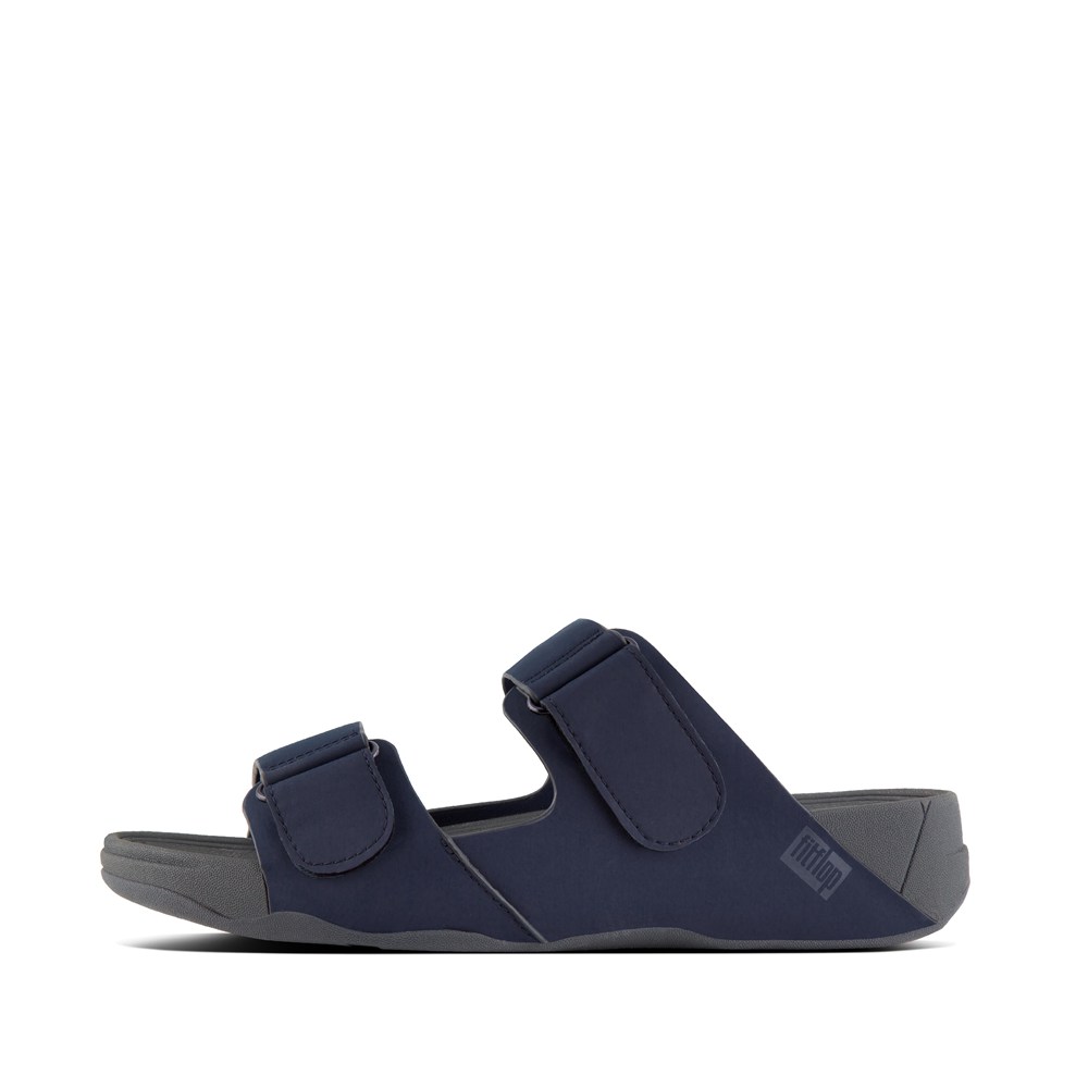 Fitflop Mens Slides Navy - Gogh Neoprene Adjustable - 62ODSTHZQ